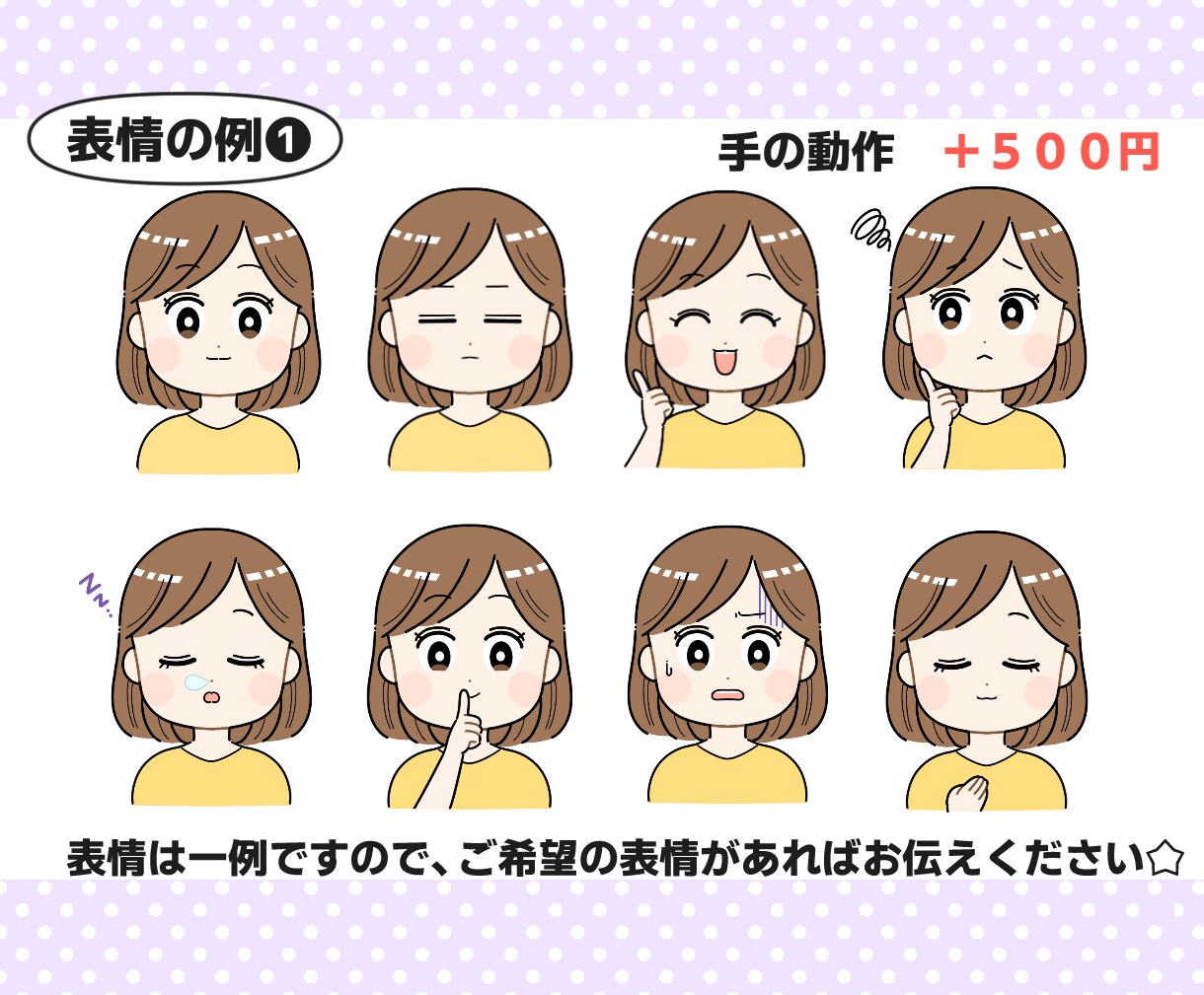 お得な表情アイコン７点セット♪お作りします SNS・ブログ・動画に！あなただけのお顔アイコン描きます♪ イメージ3