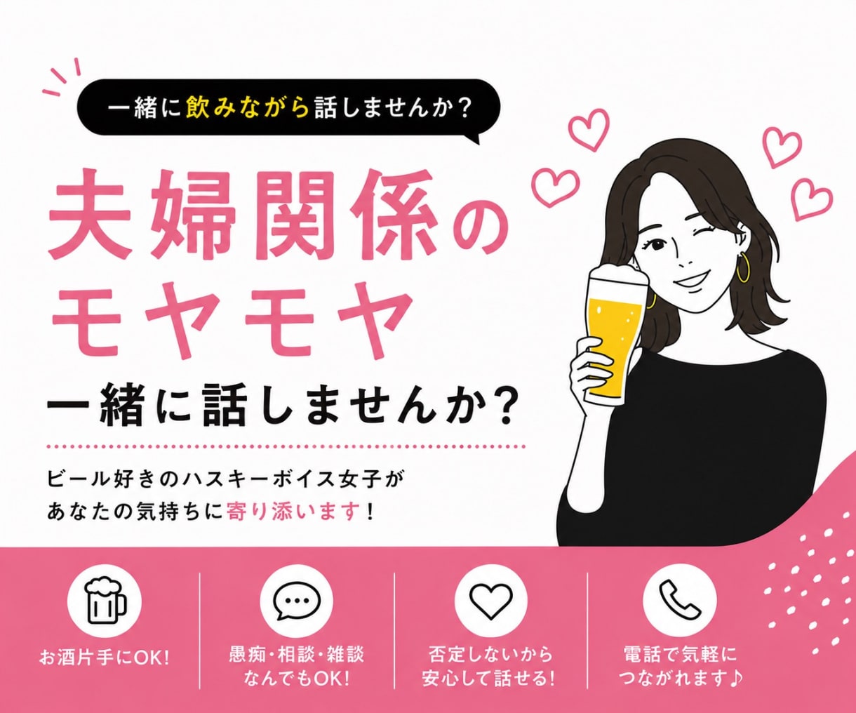 夫婦関係・パートナーとのモヤモヤを一緒に整理します 5分〜OK！夫婦喧嘩の愚痴でもなんでも聞きます イメージ1