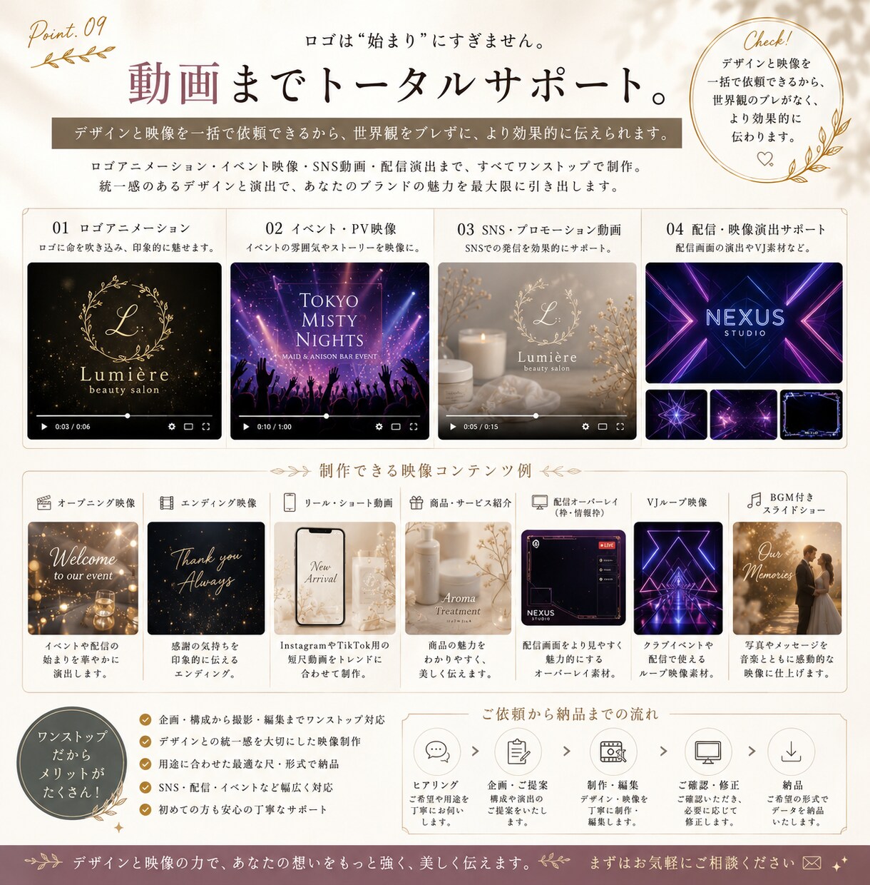 想いと世界観が伝わる多彩なロゴを制作します 修正10回まで無料｜かわいいからクールまで幅広く対応 イメージ9