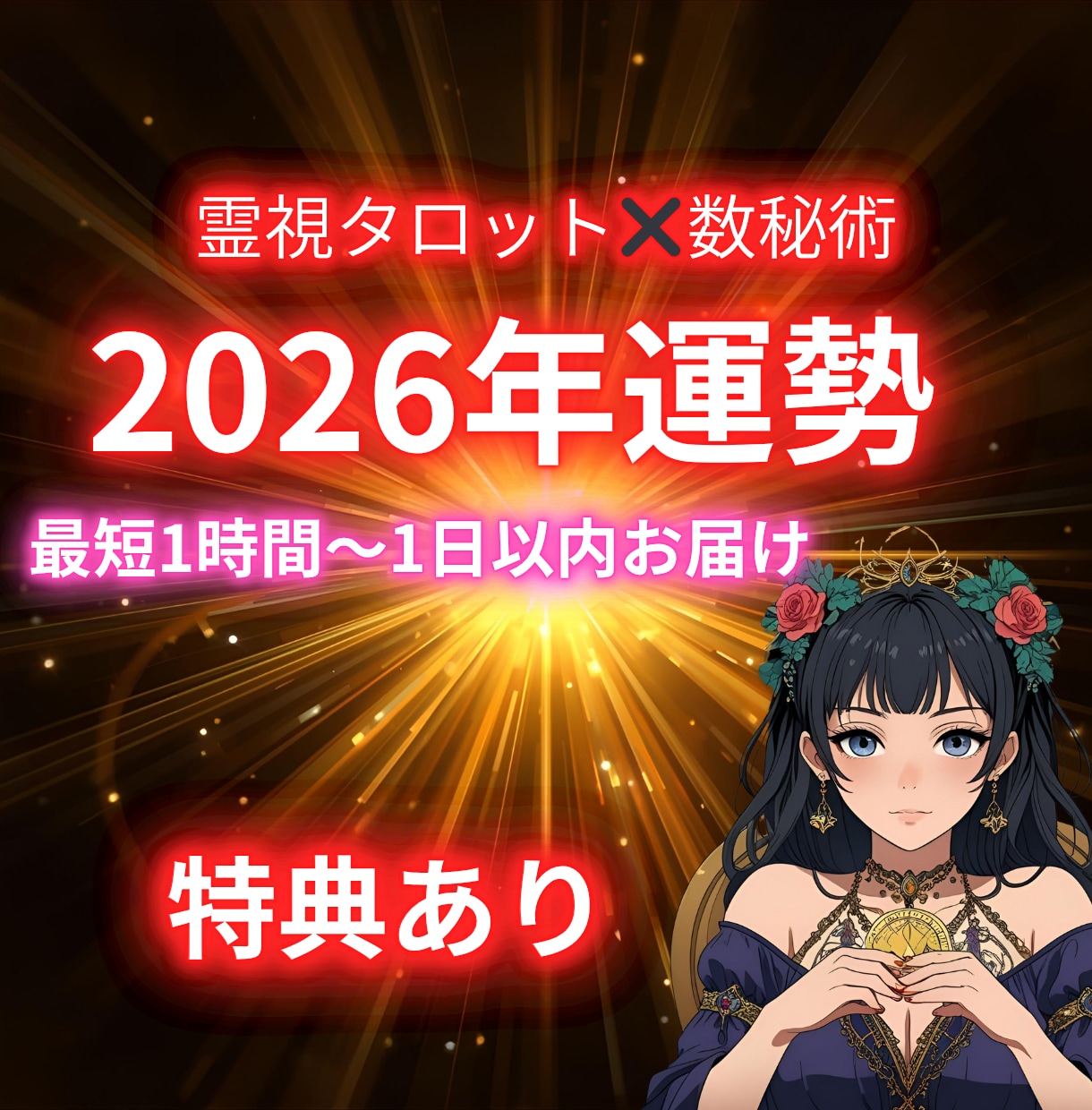 霊視タロットで読む⭐️2026年の運勢占います 霊視タロットと数秘で未来を先読み イメージ1
