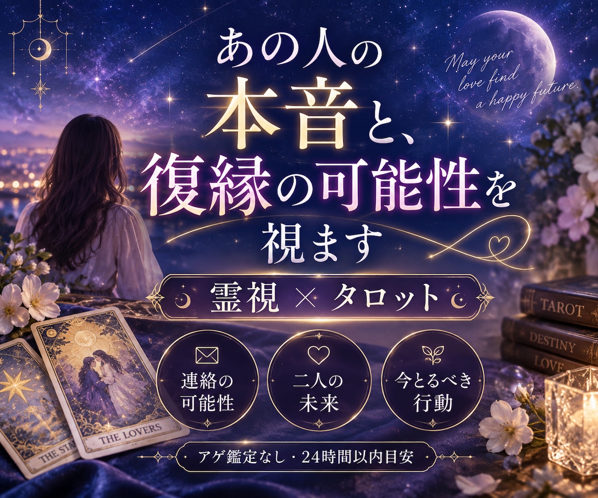 復縁占い｜相手の本音と復縁の可能性を霊視鑑定します 別れた相手の今の気持ち・連絡が来る可能性と二人の未来を霊視 イメージ1