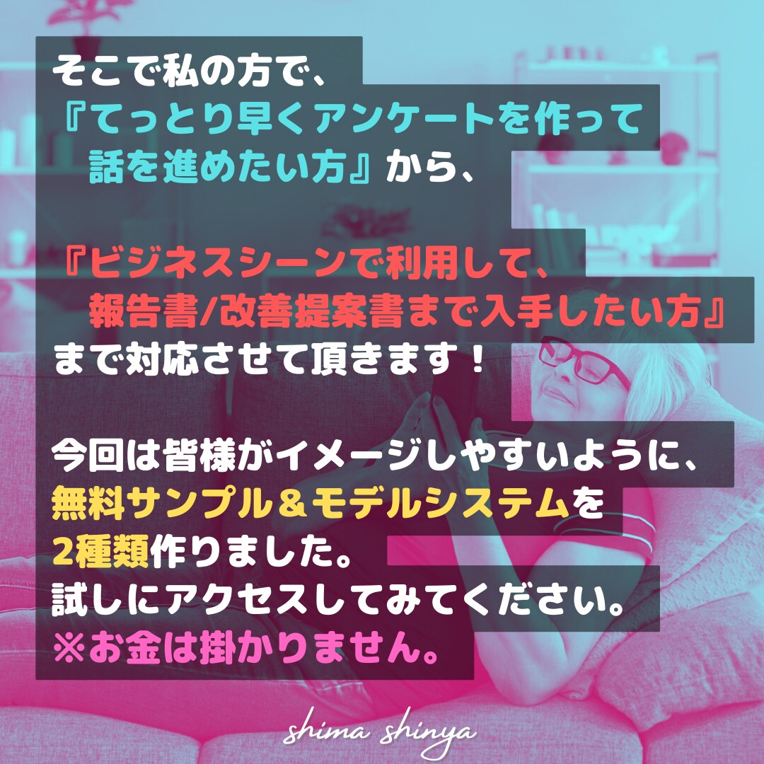 WEBアンケート◆構築&分析(※収集不可)できます ◆『てっとり早く簡易作成派』~『じっくり構成派』も対応可能! イメージ8