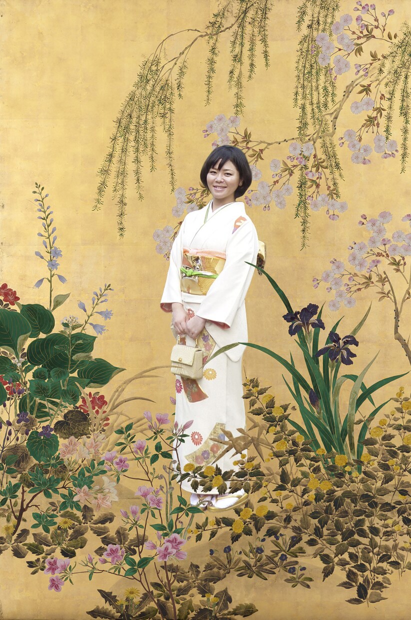 写真の背景をかえます 日本画の中にいるような画像をつくります イメージ1