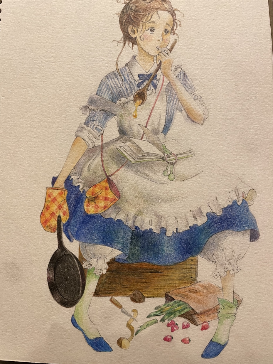 色鉛筆で絵を描きます 絵本のような繊細な世界観の絵　色鉛筆デッサン　イラスト イメージ3