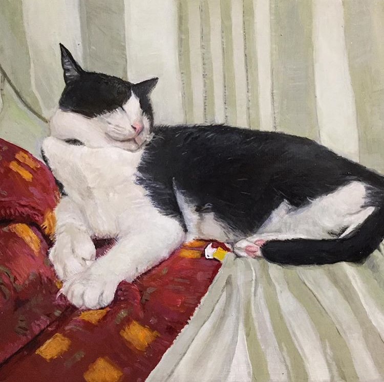油絵 ペット 人物肖像画 プロ作家が絵画制作します ご希望の画像を写実絵画(油絵)にいたします大きさはF４号です イメージ5