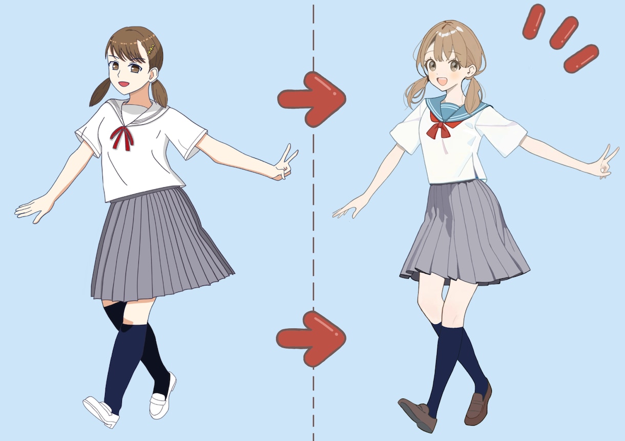 イラストを添削します あなたのより好みの男の子、女の子に仕上げます！ イメージ1