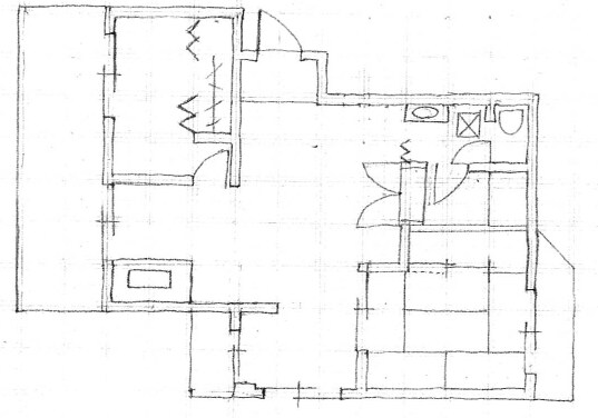 マンション・アパート 間取り図を手描きします 建築方眼紙に鉛筆で書き起こします イメージ1