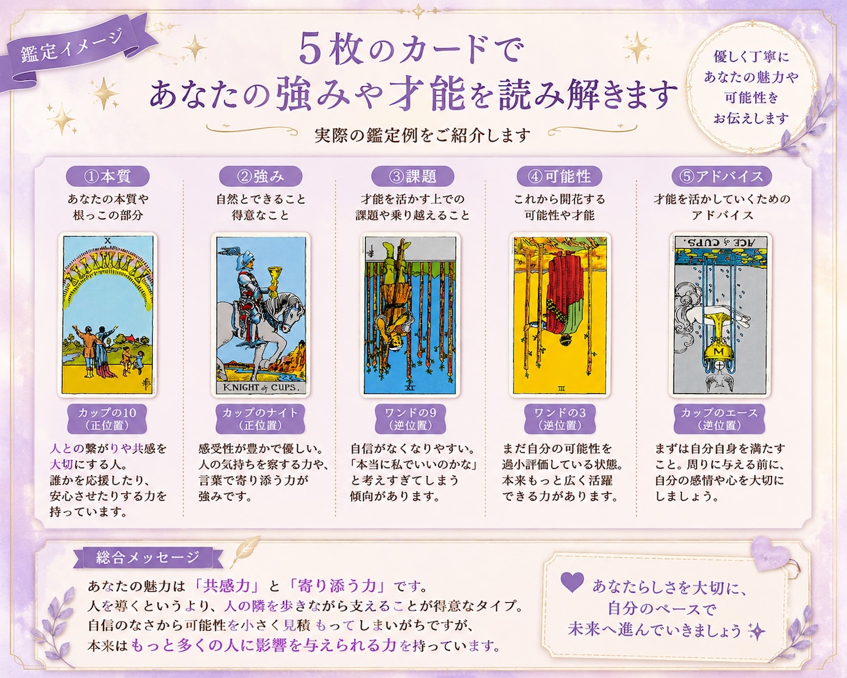 あなたの強みや才能をタロットで読み解きます あなた自身も気付いていない魅力を見つけませんか イメージ2