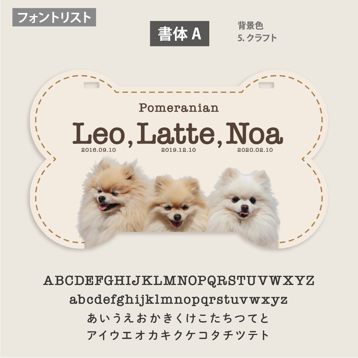 多頭ペット用カートプレート写真入ほね型で作ります イベントが楽しくなる！デザイナーの高品質セミオーダー送料込 イメージ6
