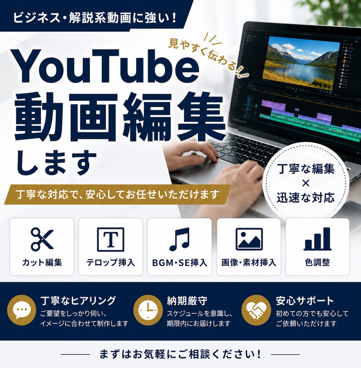 YouTube動画を丁寧に編集します 丁寧な編集と安心できる対応をします イメージ1