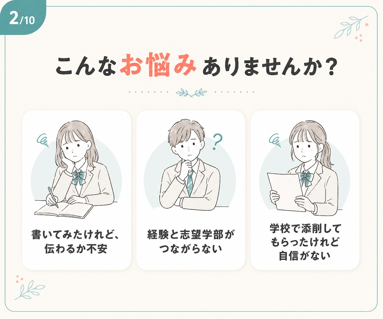 総合型選抜の志望理由書を添削します あなたらしさと志望校の繋がりを整えた文章を作ります イメージ2