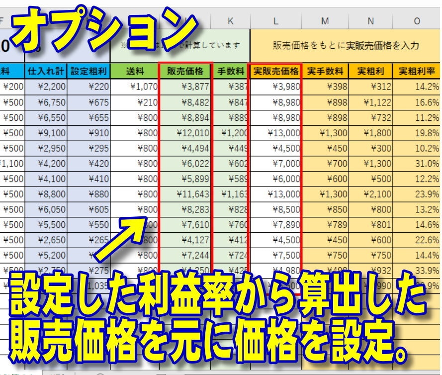 メルカリ・ヤフオク等、物販の価格設定が楽になります 電卓不要!利益率から算出可能!カスタマイズもOK! イメージ7