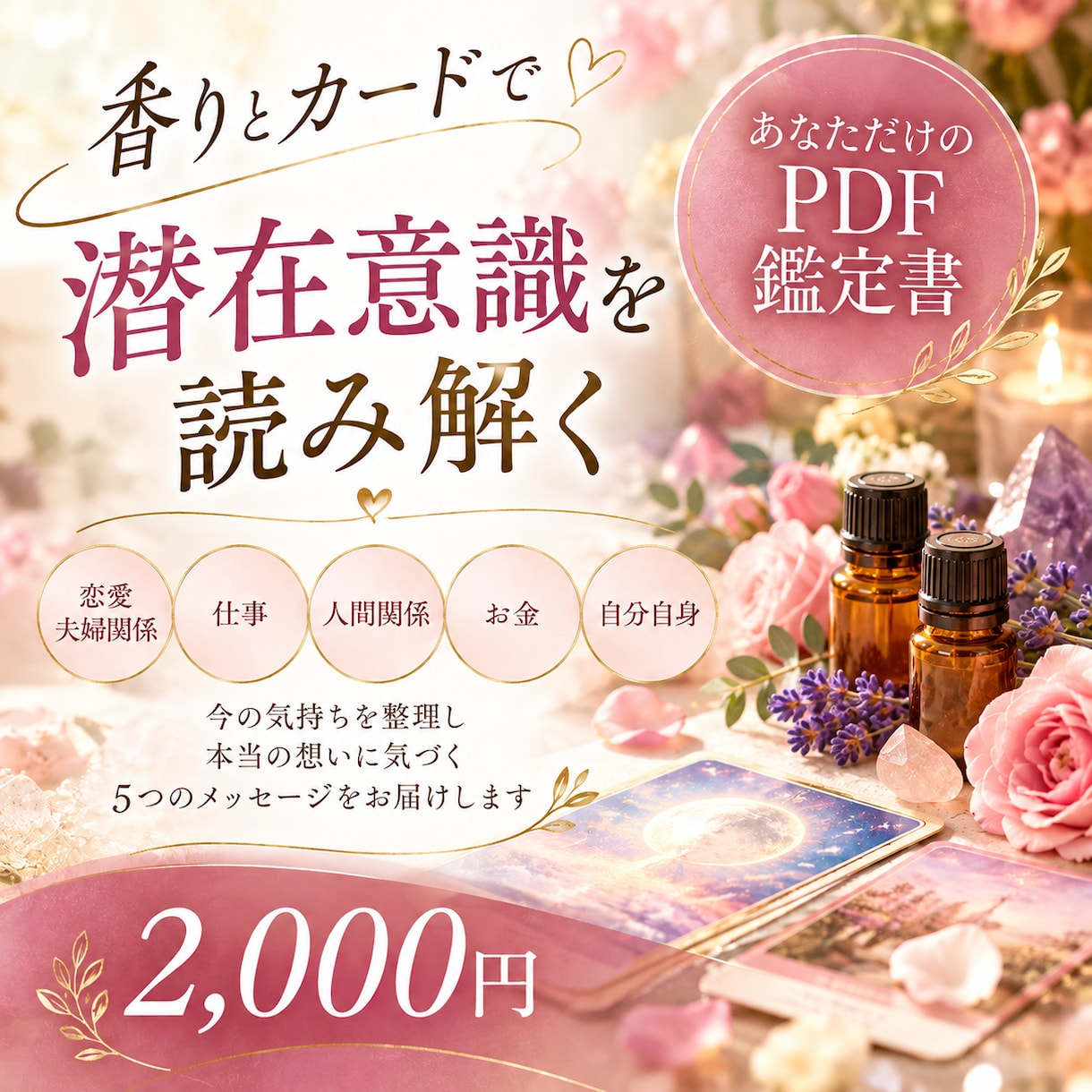 香りとカードで潜在意識を読み解きます 本当の気持ちに気づく、あなただけのPDF鑑定書 イメージ1