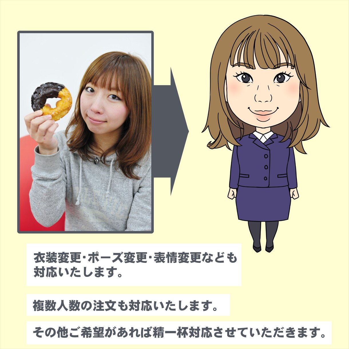 親しみやすいディフォルメ似顔絵お描きします 名刺・SNS・年賀状などに！プレゼントにも最適！ イメージ4
