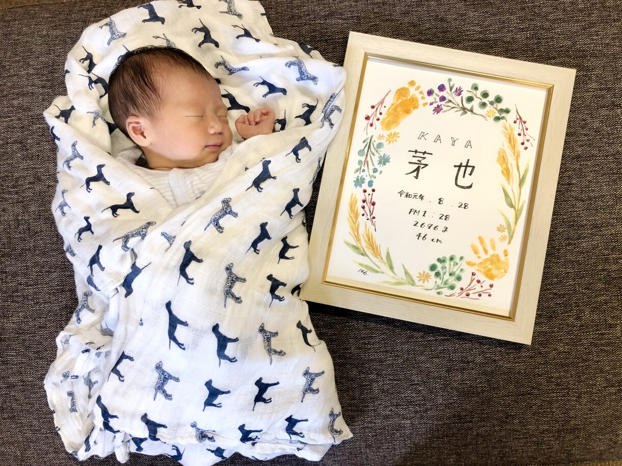出産のお祝いや記念に喜ばれています 心温まる手描きの命名書をお探しの方へ イメージ4