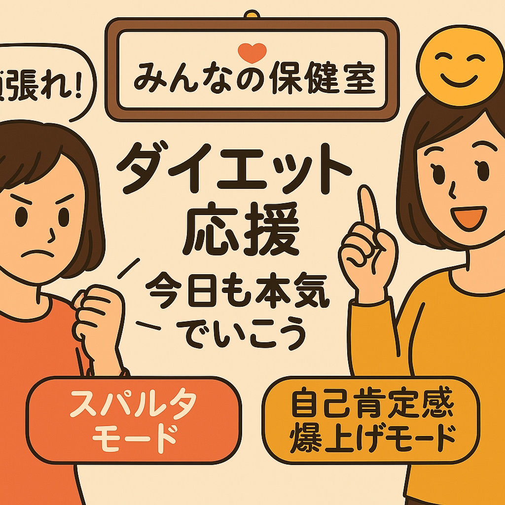 現役産業保健師があなたのダイエット応援します 1ヶ月毎日2回応援メッセージを送付。選べる2つのモード イメージ1