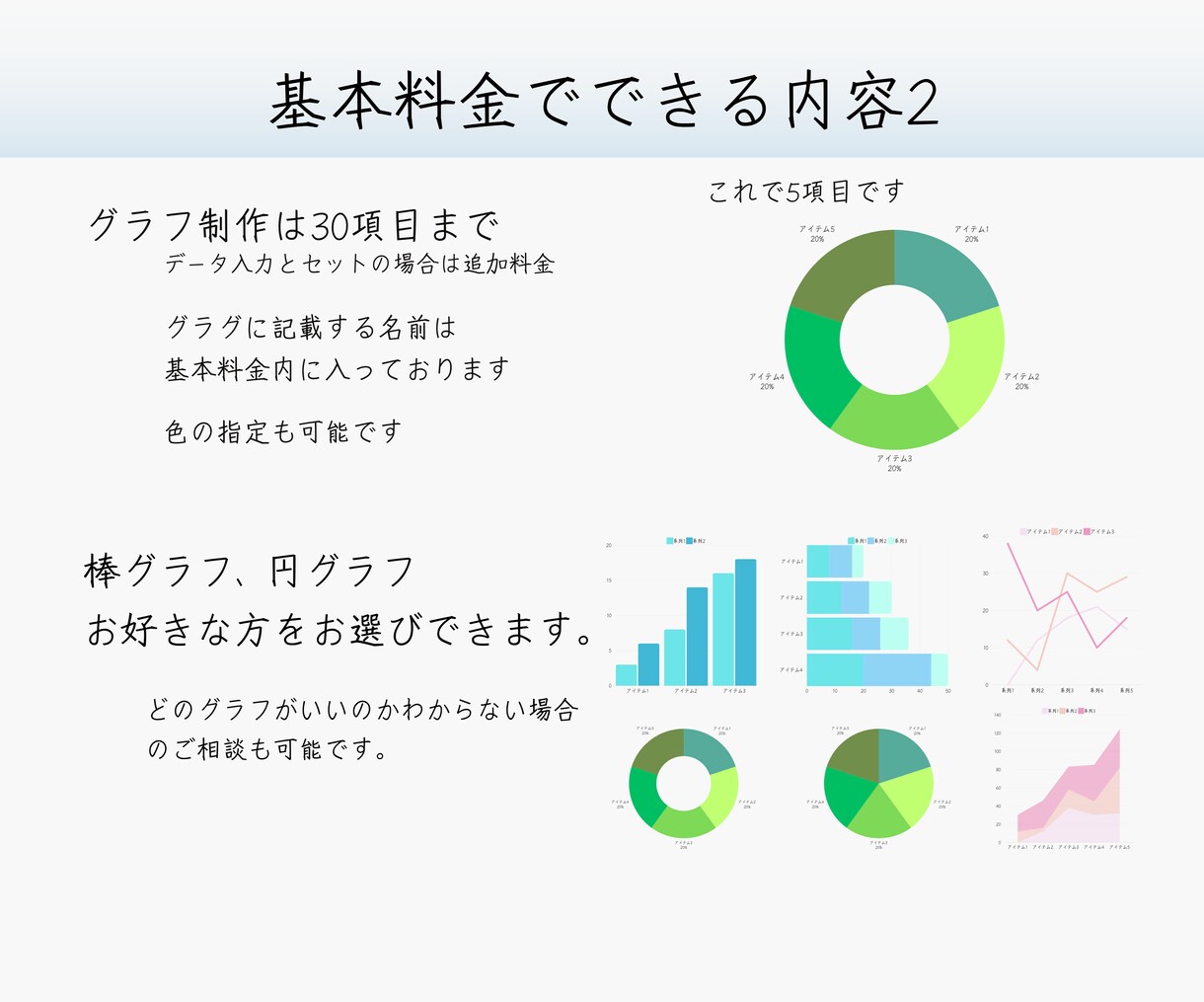 初回限定。データ入力やグラフ制作のお手伝いします 1文字約1円で対応。用紙サイズに資料制作のお手伝いもします。 イメージ3