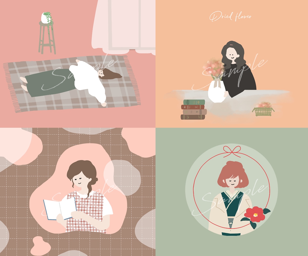 韓国っぽいシンプルアイコンイラストをお描きします SNS・ブログ・YouTube・プロフィールアイコンに୨♥୧ イメージ8