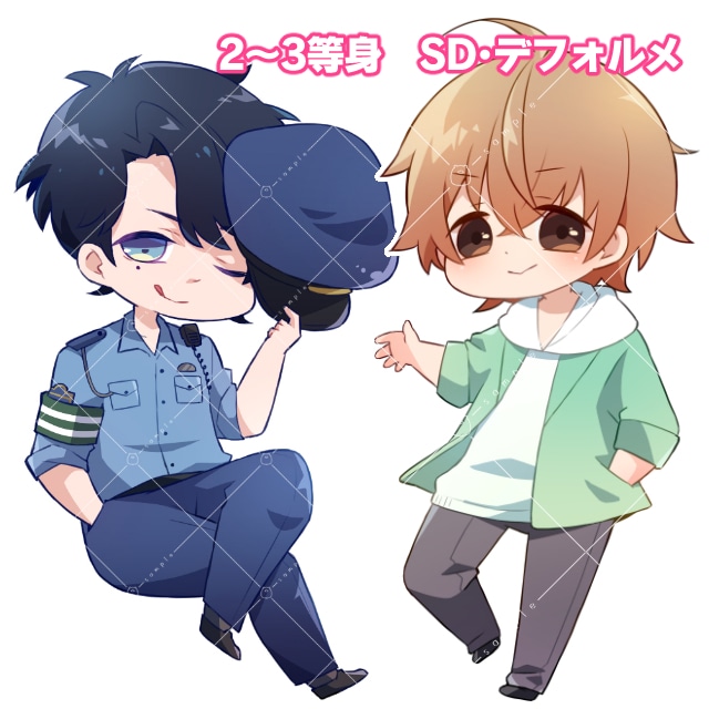 かわいいミニキャラ・デフォルメイラスト作成します 商用利用OK！グッズやアイコンなどに◎ イメージ9