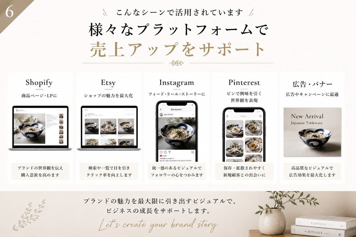 商品写真1枚からブランドに合う世界観にします ブランドDNA分析 × EC/SNS最適化 イメージ6