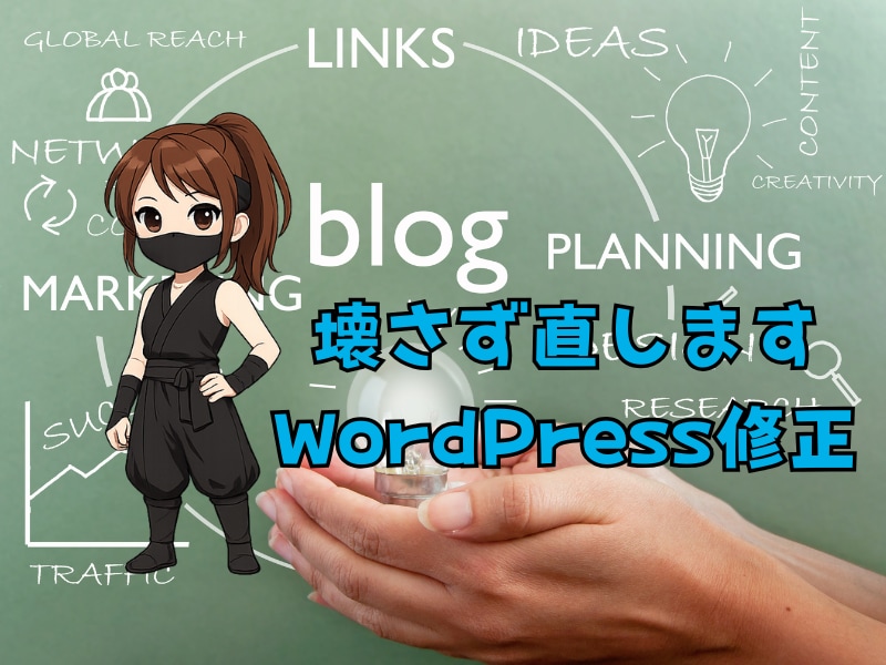 WordPress既存ブログの修正に対応します 今のテーマ・プラグインを変えず、壊さずに対応します イメージ1