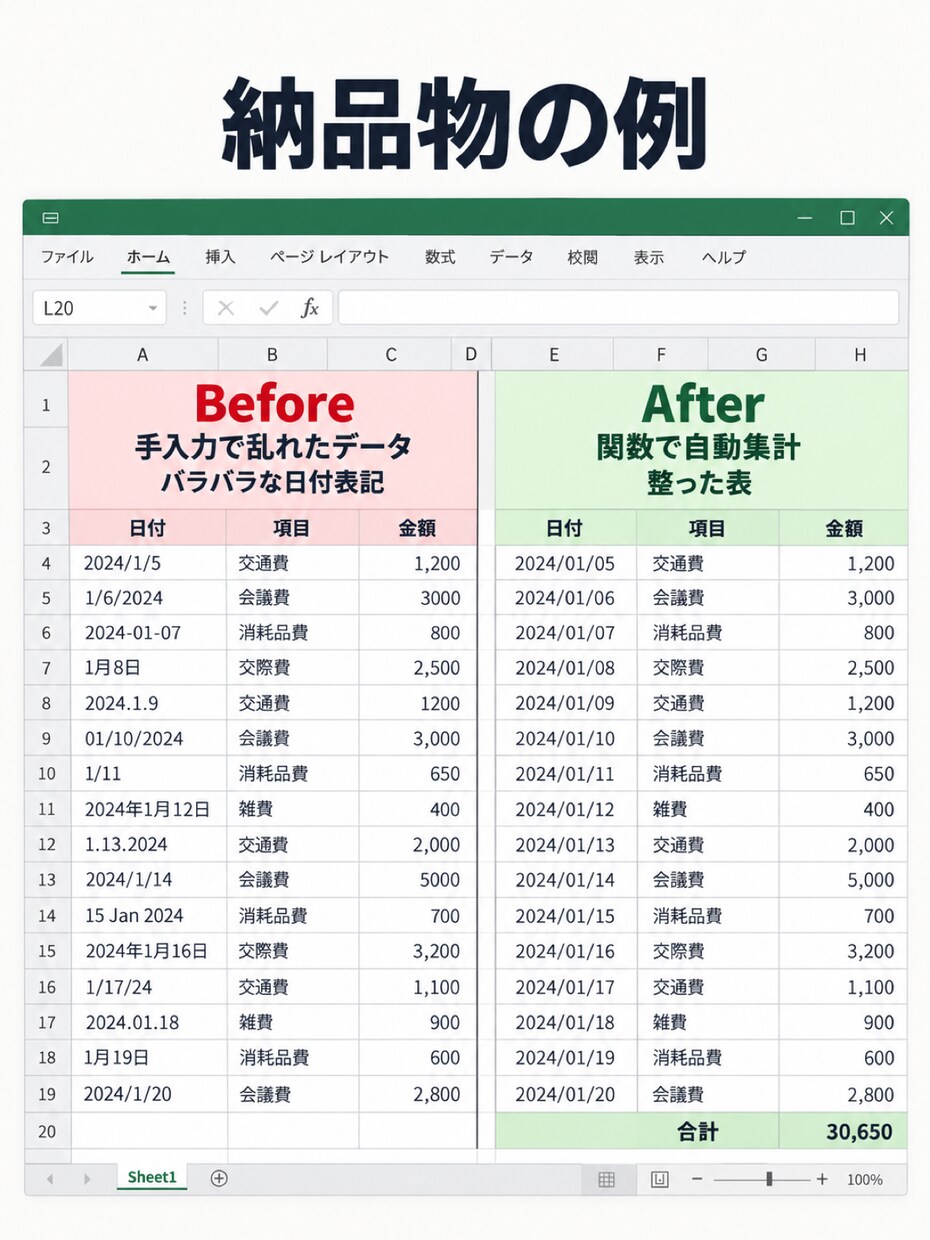 Excelの繰り返し作業を自動化します 関数やマクロで、毎回の手作業をなくします イメージ2