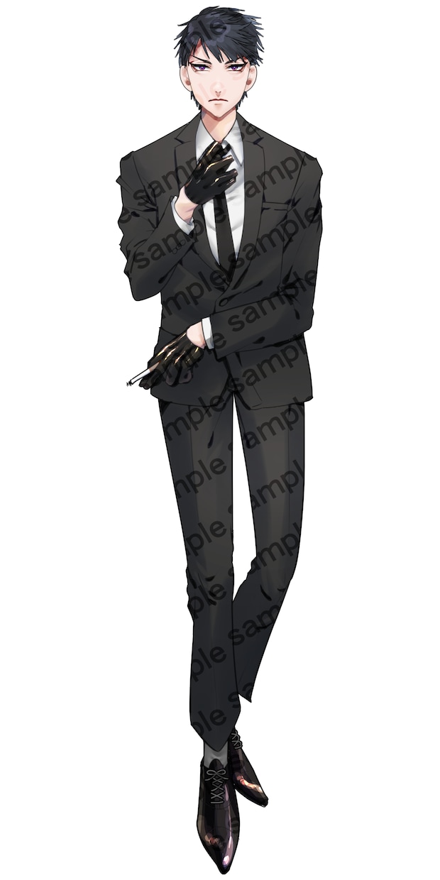 表情/眼鏡差分計１０枚！黒スーツ男子販売します おひとり様へ売り切り！TRPG等個人使用でお使いください！ イメージ3