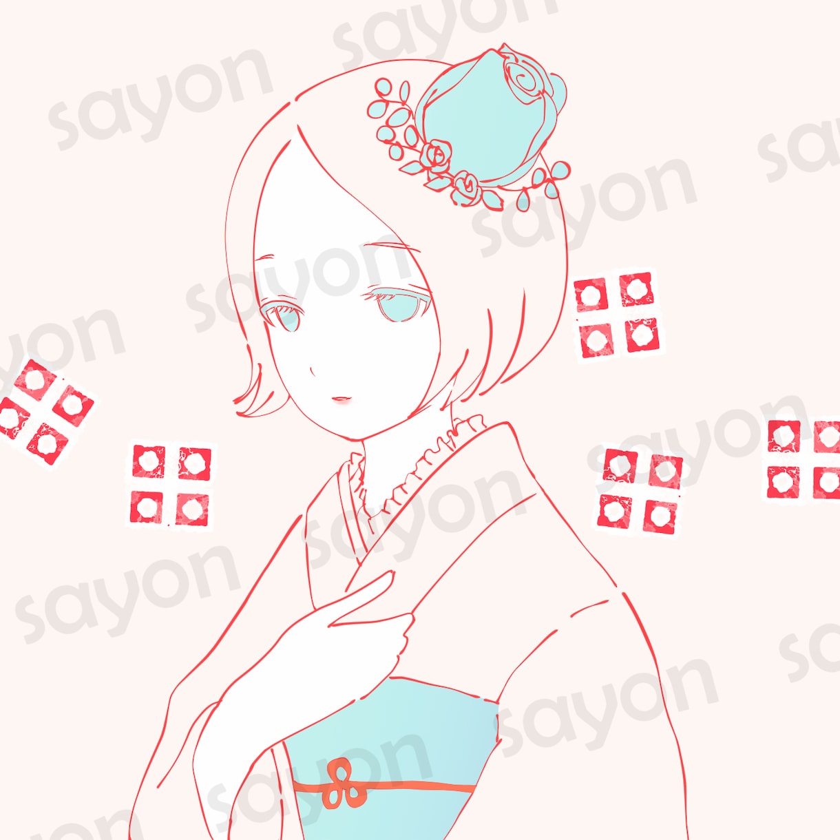 イラスト多数/和装女性のアイコンを販売しています ダウンロードするだけ♪/和装女性シリーズ イメージ2