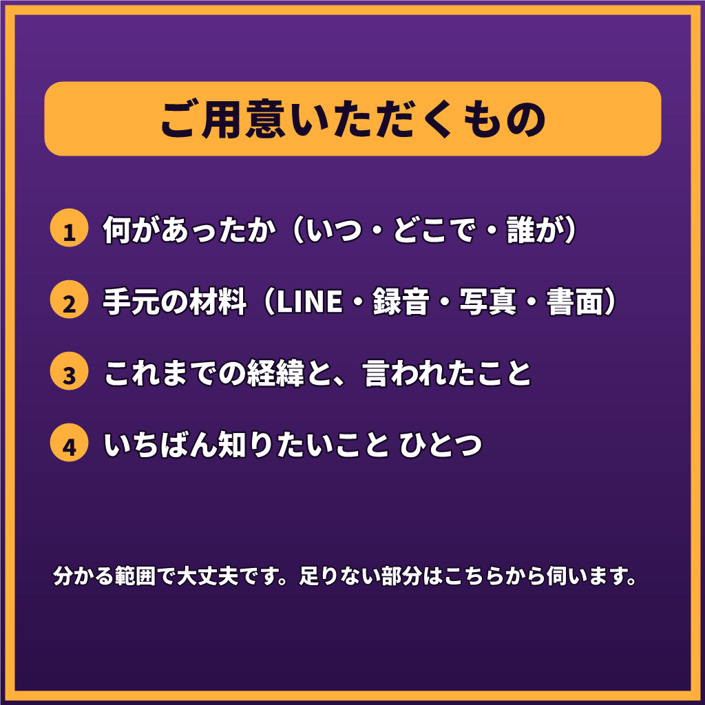 事情聴取や逮捕が不安なあなたへ1往復で応えます 【1往復】取り調べ・前科・会社への影響を整理。罪名問わず イメージ10