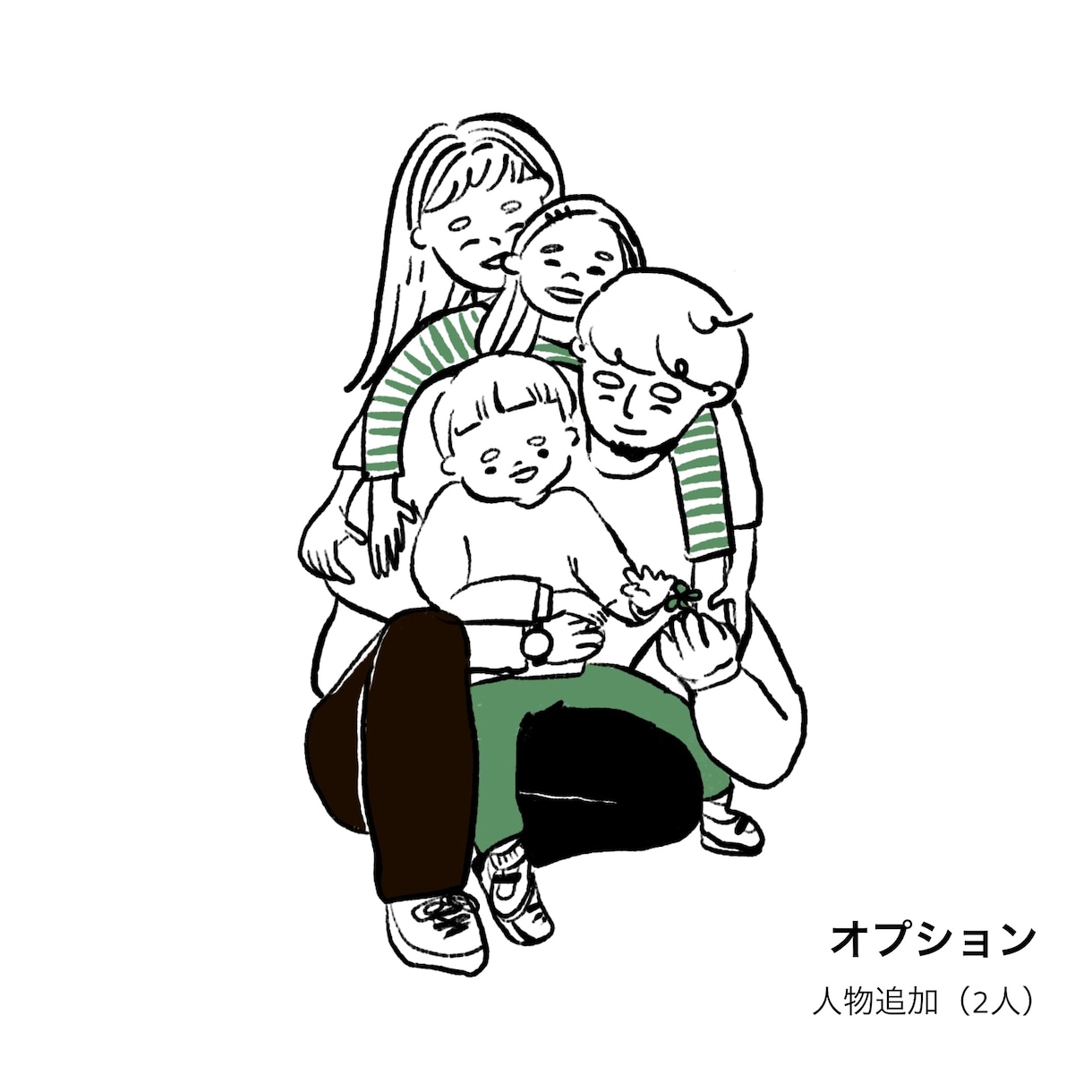 ゆるくておしゃれな似顔絵イラスト描きます 大切な人や日常をイラストに。やさしいデフォルメ似顔絵描きます イメージ3