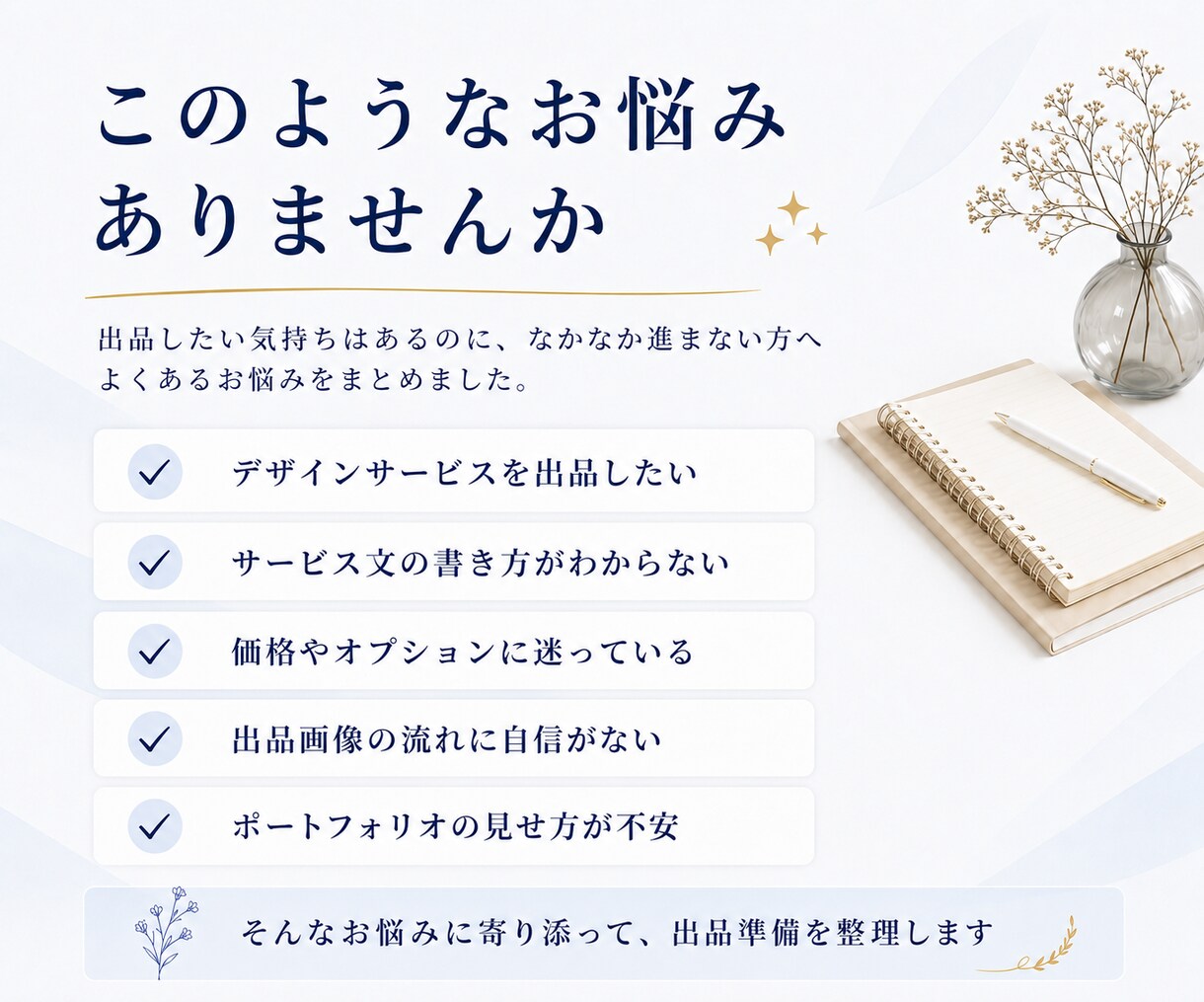 デザイン系ココナラ出品準備をサポートします 文章と画像構成を整え伝わる出品ページへ｜ポートフォリオもOK イメージ2
