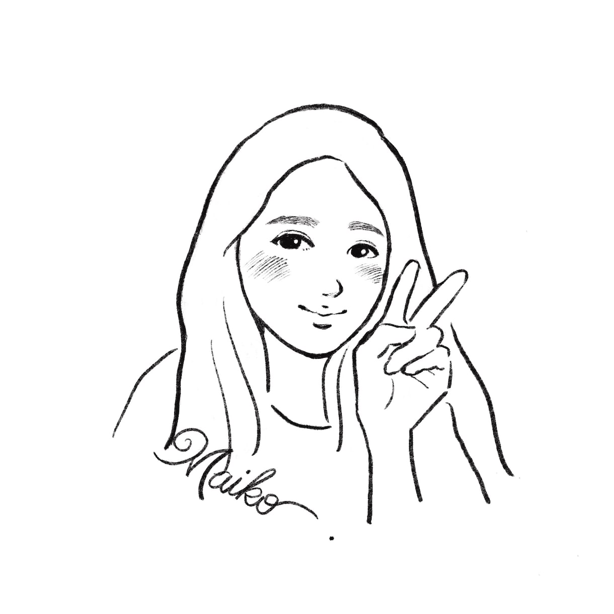 SNSアイコンに◎シンプル線画の似顔絵描きます やさしい線画であなただけの似顔絵を制作します イメージ3