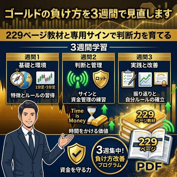 ゴールド夜スキャルを3週間で実践習得サポートします ゴールドで負けた人の再起スキャル講座 イメージ6
