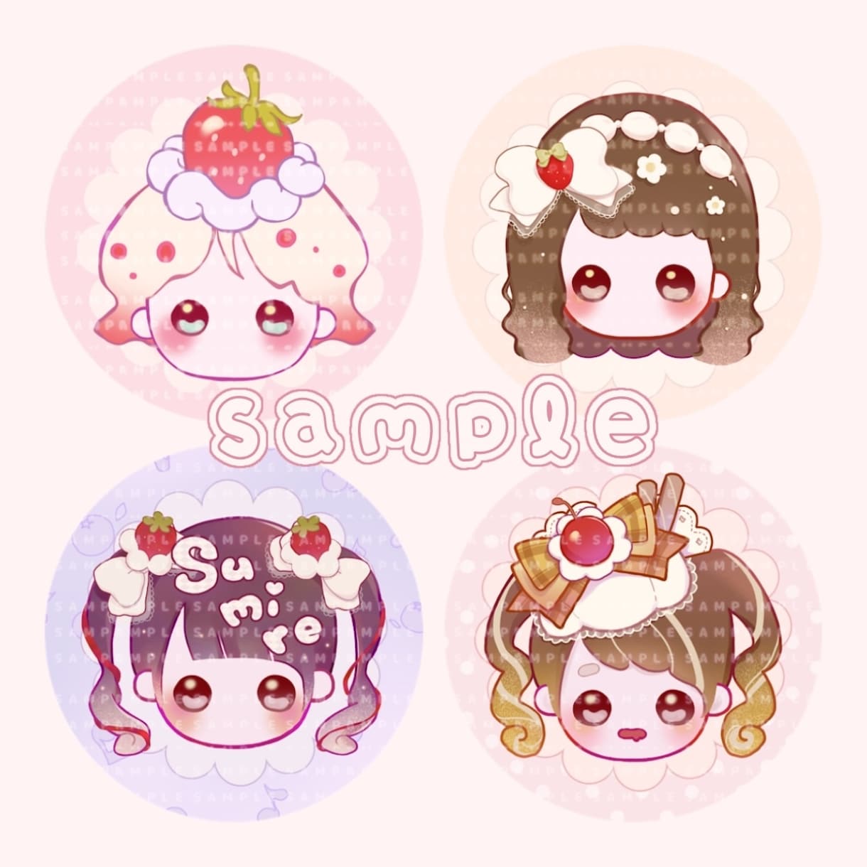 スイーツモチーフのかわいいアイコン描きます 商用利用料金込み♡簡単な小物や文字入れも無料です！ イメージ1