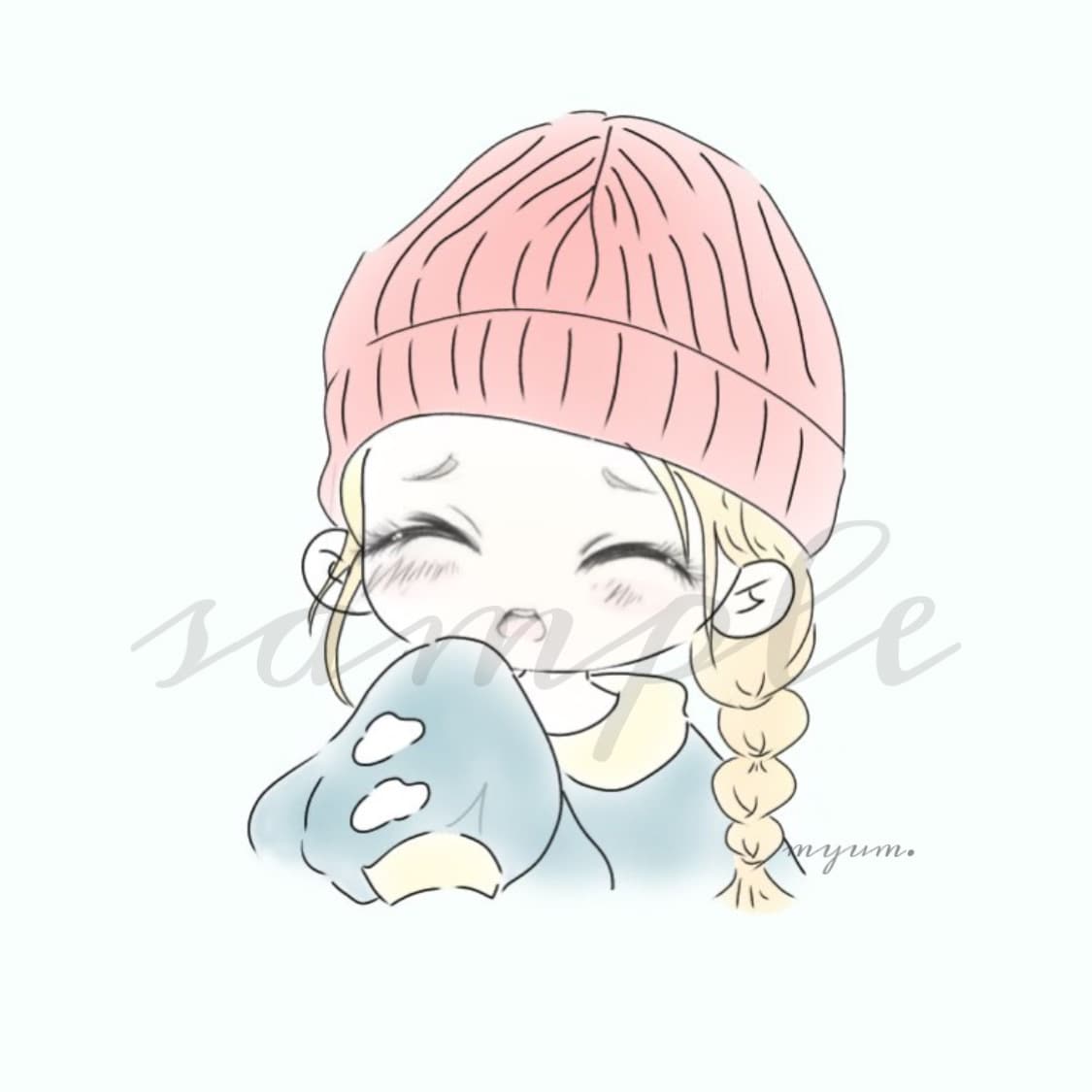 snsで使用できるミニキャラの作成を致します 淡くて可愛いテイストのイラストが得意です！ イメージ2