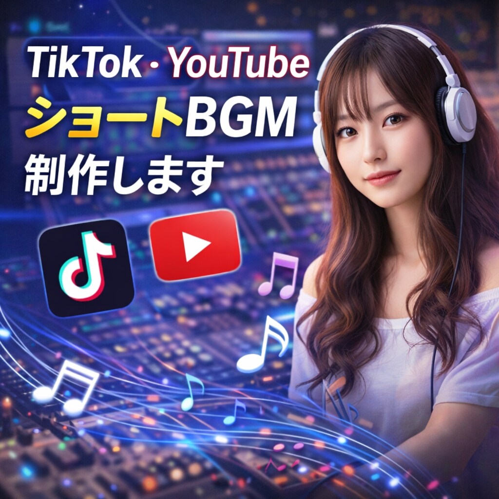 TikTokYouTubeショートBGM制作します ショート動画用BGM制作します イメージ1