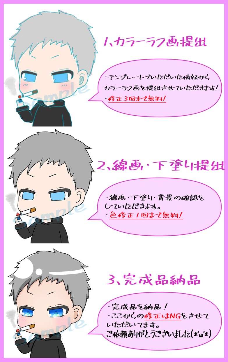 SNSで使えるアイコンをお描きします デフォルメを基本として描いています！ イメージ3