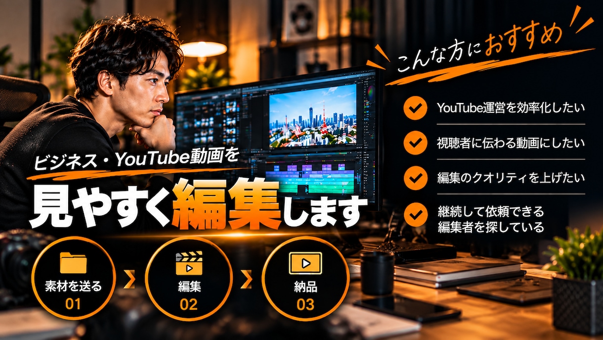 ビジネス・YouTube動画を見やすく編集します 「長尺OK｜カット・テロップ・画像・BGMまでまとめて対応」 イメージ3