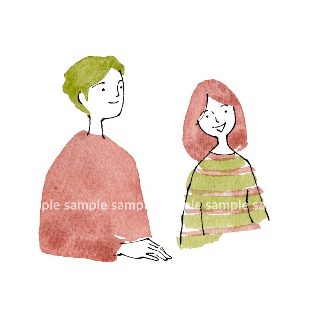 商用利用 個性的な水彩イラストを手描きします 企業ホームページ/パンフレット/名刺似顔絵/ロゴマーク イメージ2