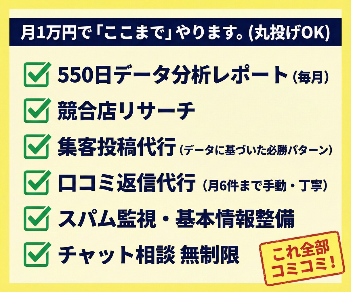 Googleマップ運用を丸投げ代行します 口コミ返信・投稿・レポートまで｜550日データ分析付 イメージ6