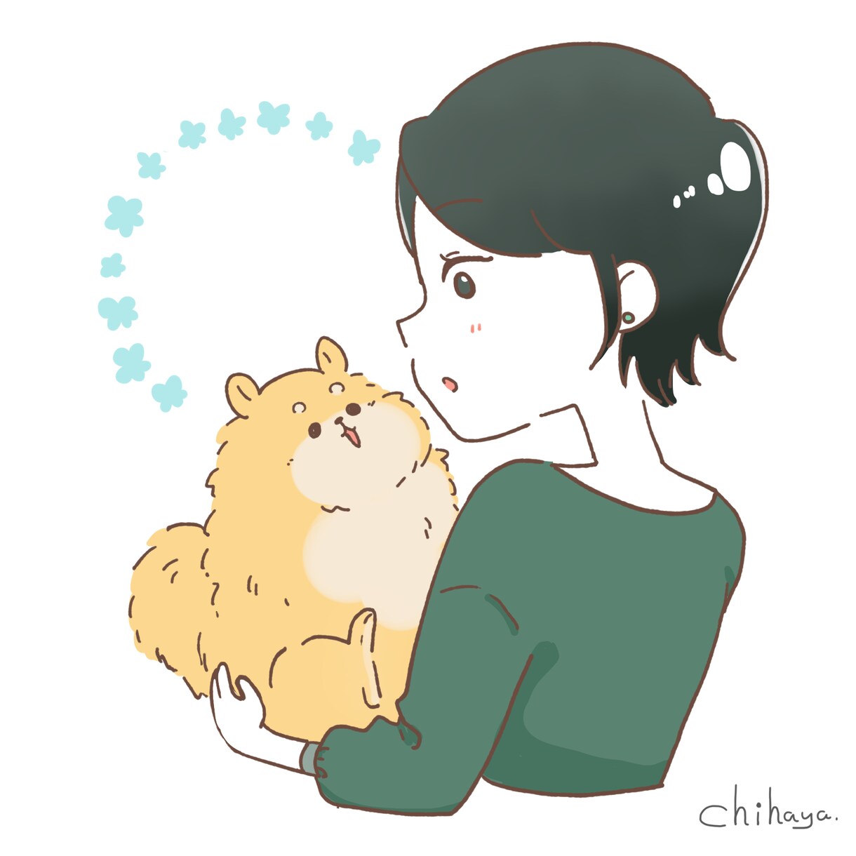 愛犬・愛猫と一緒のかわいいイラスト描きます アイコンや待ち受けにオススメです！ イメージ3