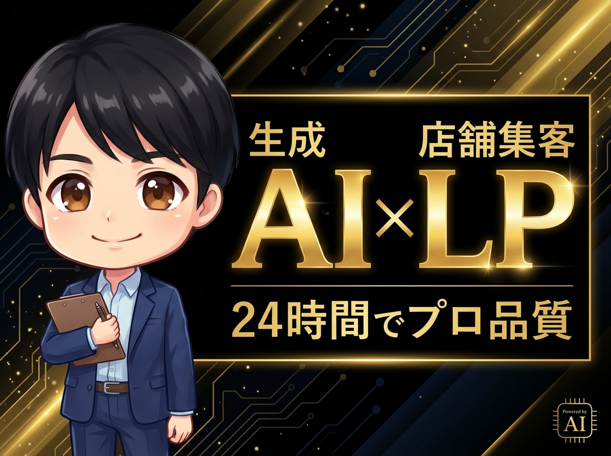 生成AI活用で店舗集客LPをスピード制作します 24時間以内に納品。生成AIで高品質・安心・スピード完全保証 イメージ1