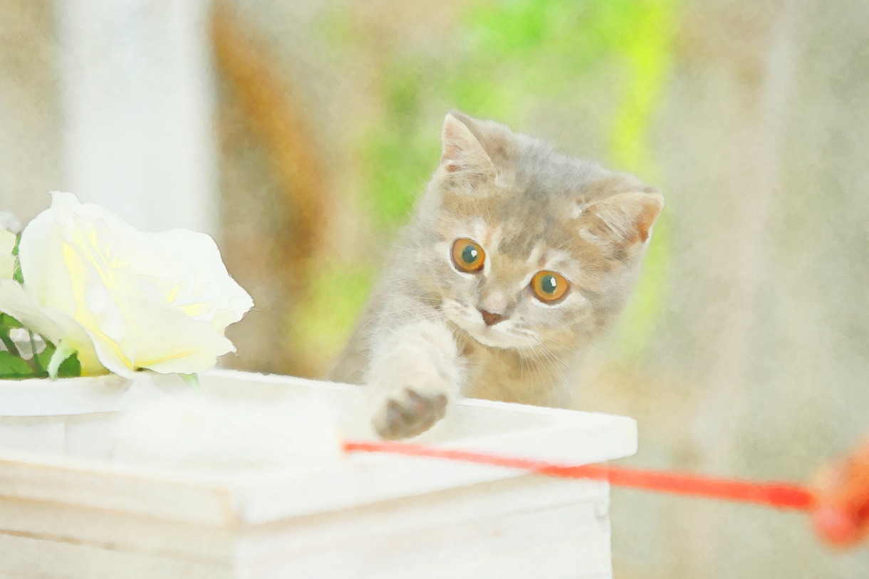 頂いた大切なペット、動物の写真を水彩風に加工します 加工に携わるプロデザイナーが写真を水彩イラストに加工します。 イメージ1