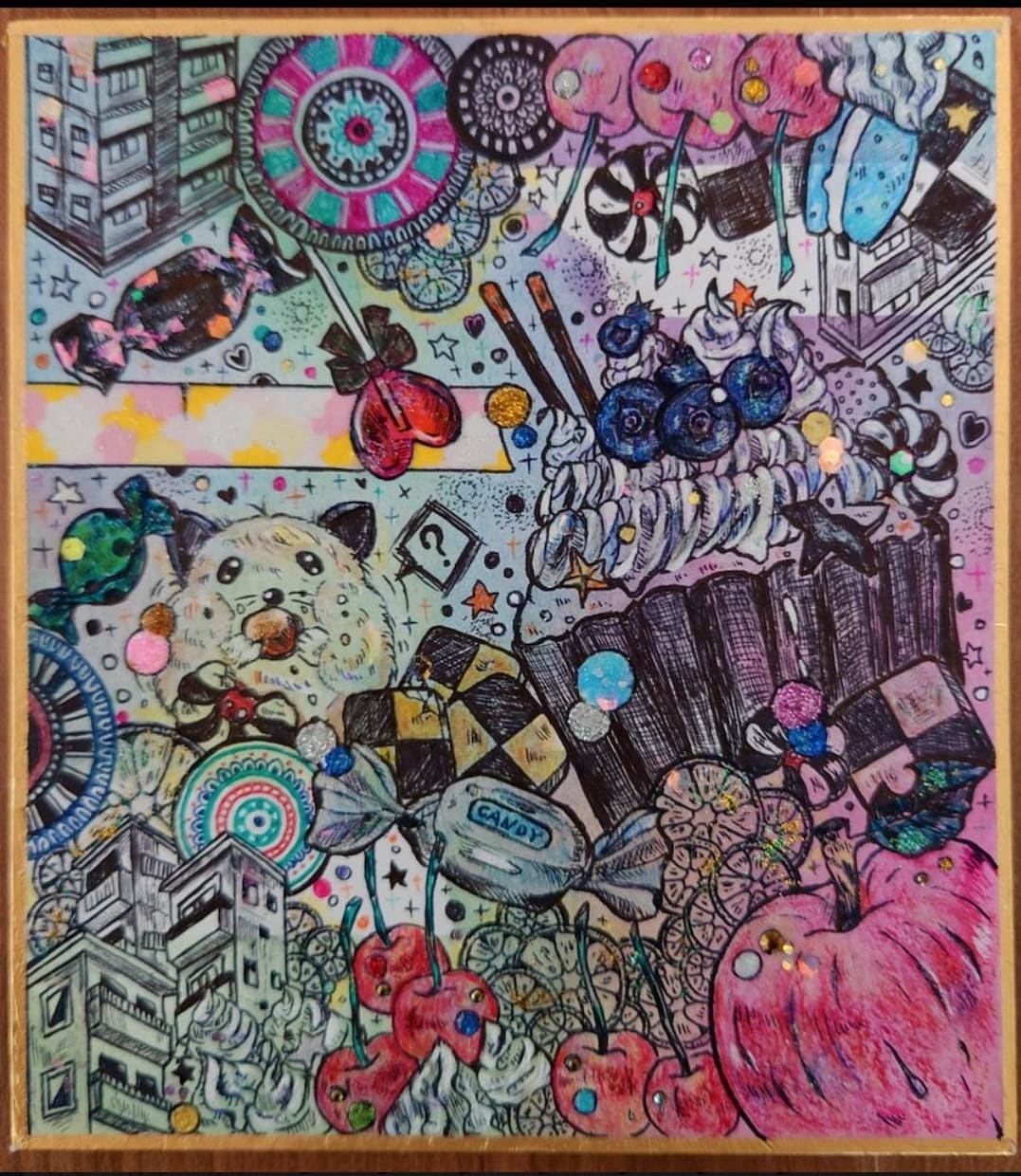 ミニ色紙サイズの絵画を作成します 世界に１つだけ！独創的でカワイイ、特別な作品です！ イメージ2