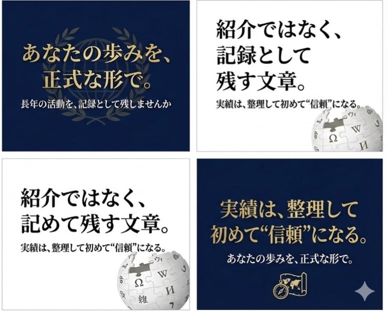 Wikipedia記事原稿を作成します 実績を記録として丁寧に残します イメージ2