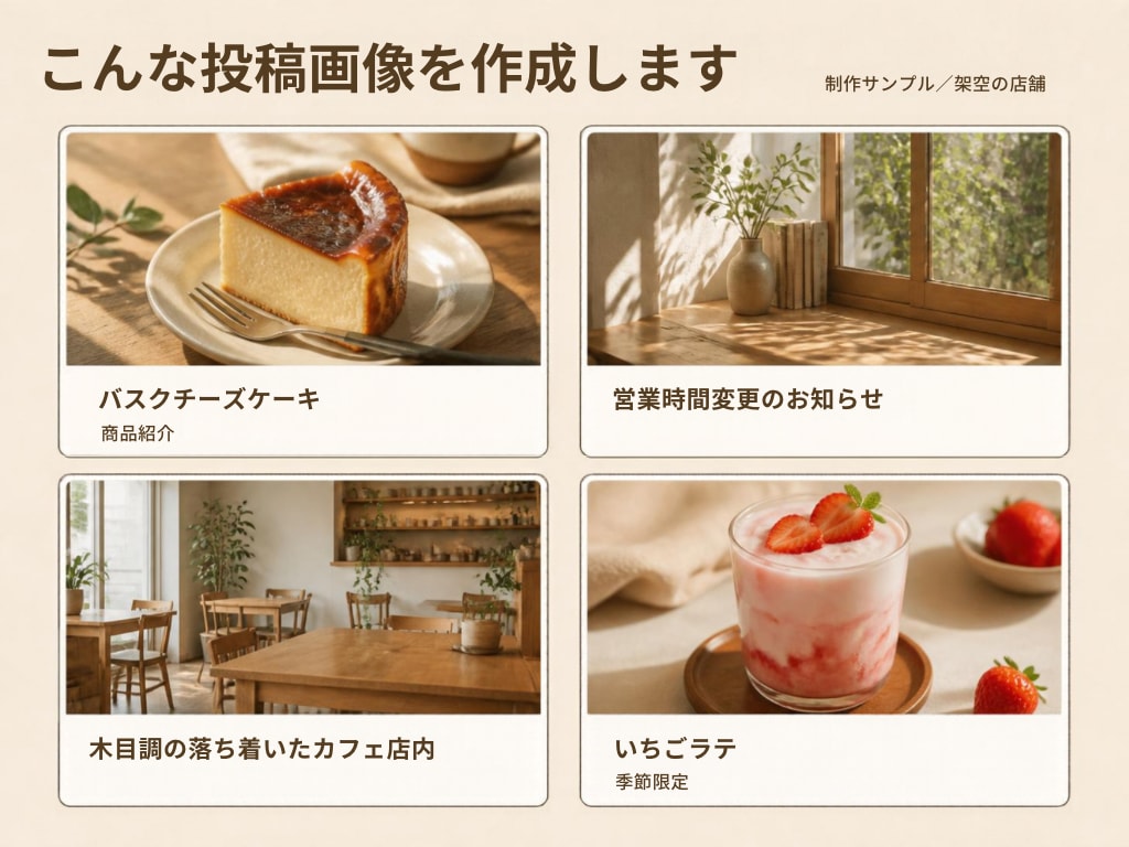 インスタ投稿4本の画像と文章を作成します 忙しい方のSNS投稿をまとめてサポート！ イメージ2