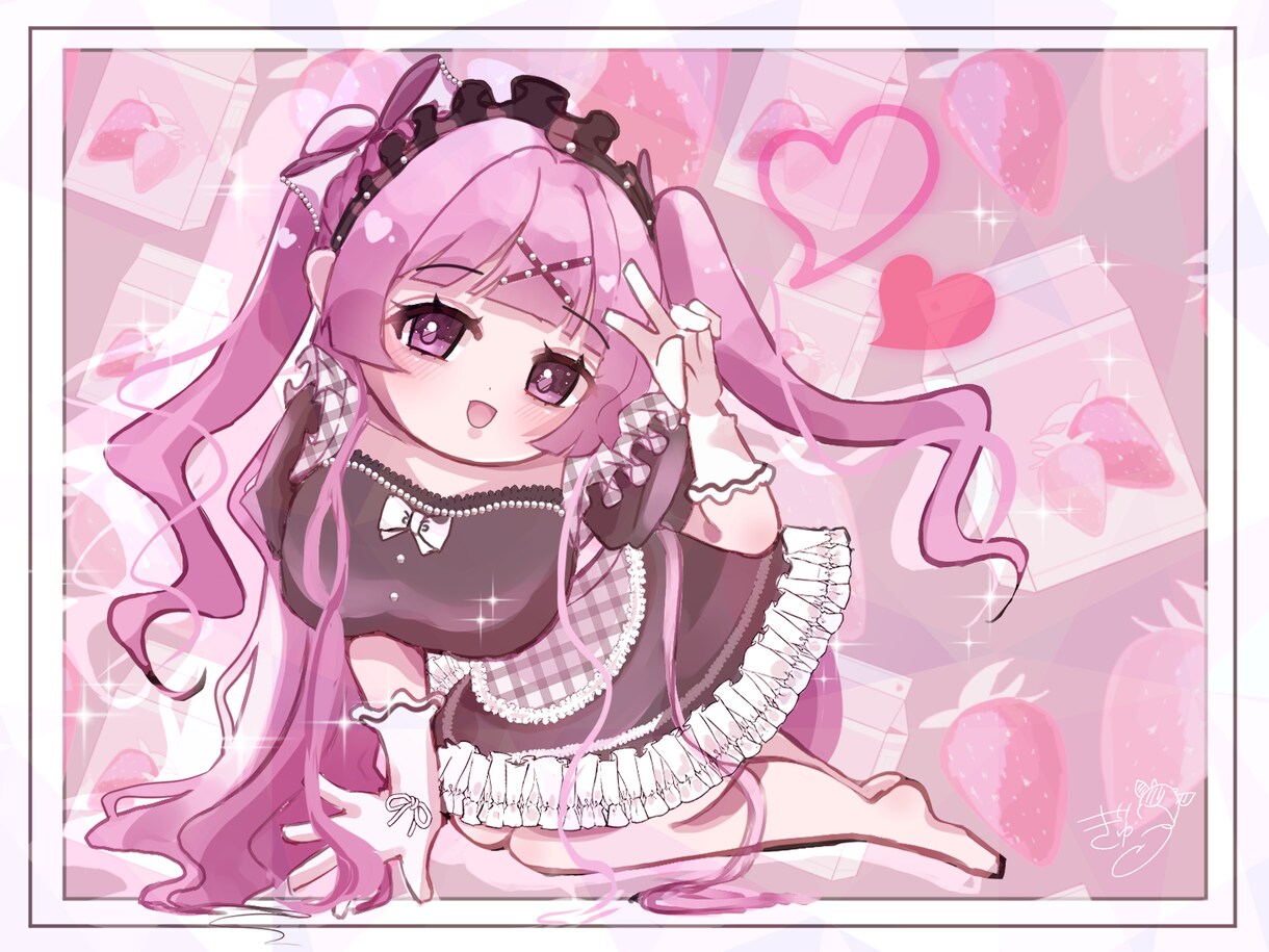 パッと目に留まるかわいいイラストお届けします アイコン、1枚絵、立ち絵等、お手頃価格でお描きします♪ イメージ3
