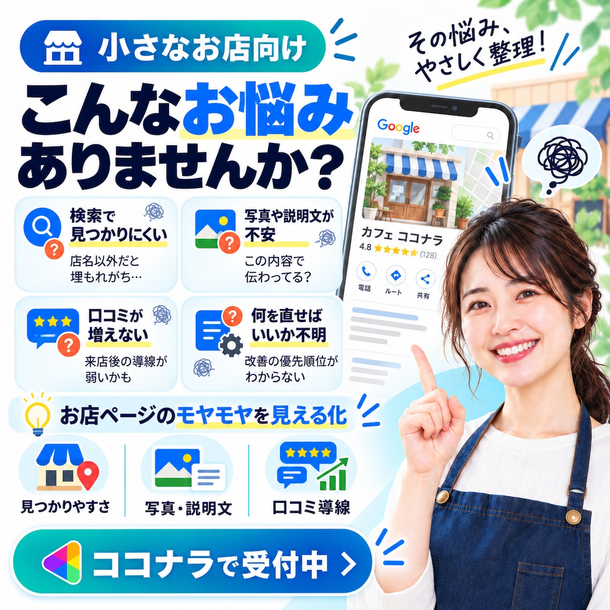 Googleマップ集客の改善点を診断しますます 小さなお店向け｜改善点と使える文章まで提案 イメージ2
