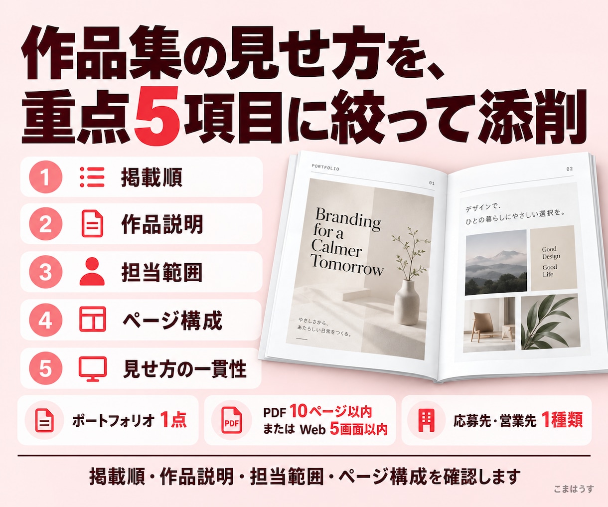 ポートフォリオをPDFで赤入れ添削します 掲載順と説明文の直し方を、後から見返せる診断に イメージ3