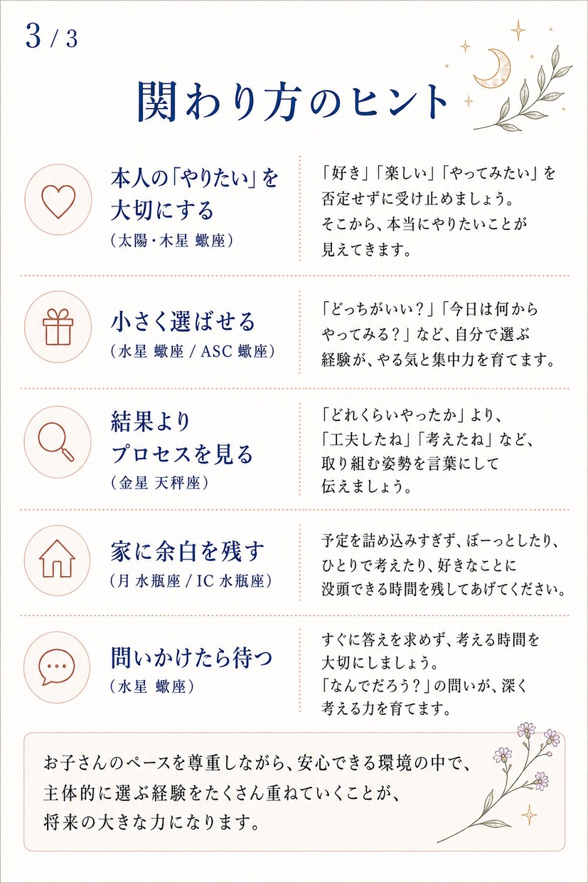 どう関わればいい?の迷いを、整理します お子さんの取扱説明書｜性格と関わり方のヒント イメージ5
